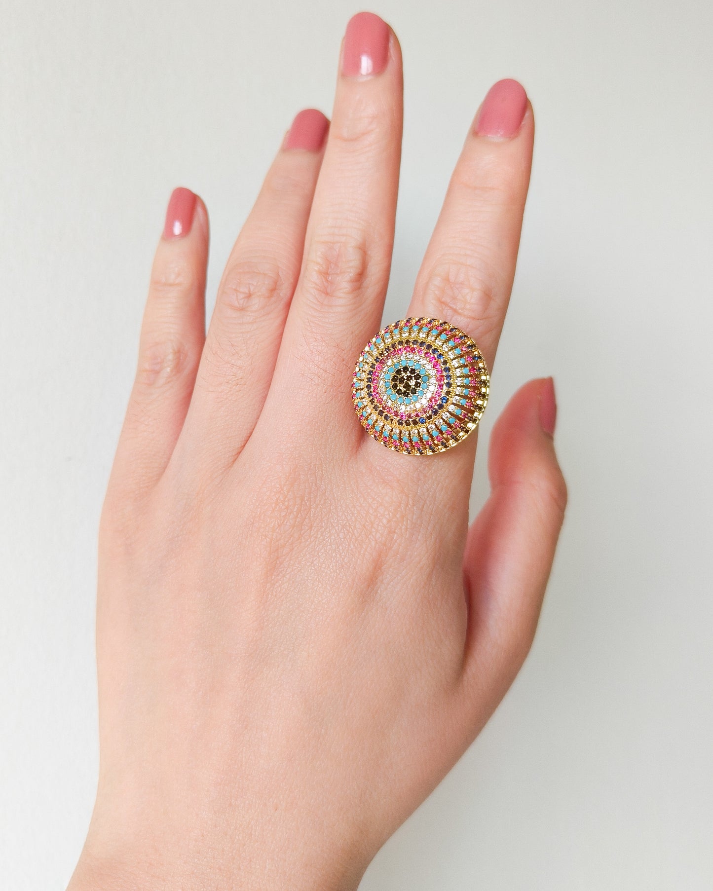 Anillo Mandala Arcoíris