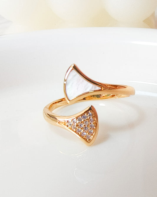 Anillo duo abanico (ajustable)