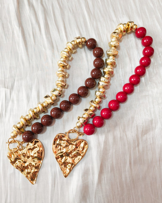 Collar Bicolor Corazón Batiente (dos colores)