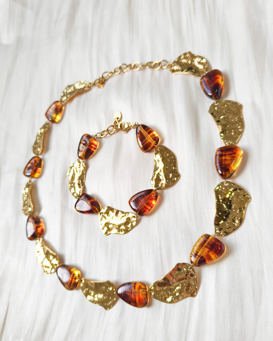 Look luz dorado de LunaAmbar ( collar + pulsera)