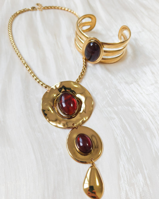 Collar Trilogía con efecto piedra