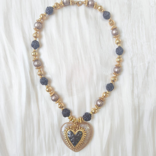 Collar Corazón Chocolate