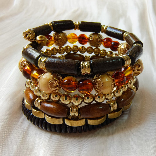 Pulsera Selva Dorada( elástico)