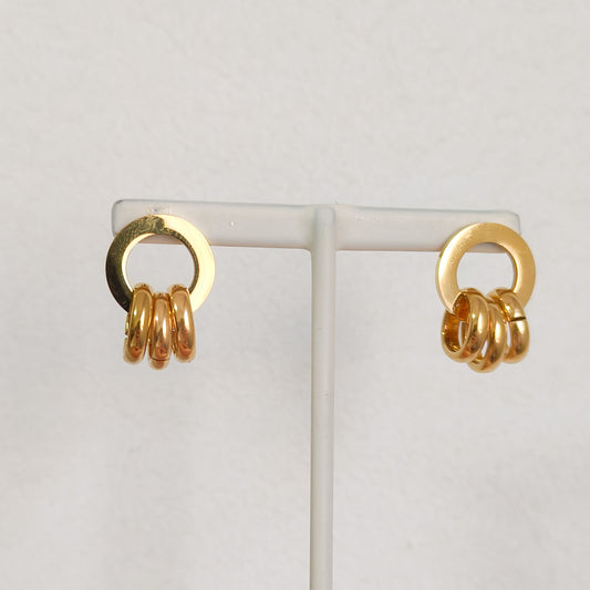 Pendientes Roma Triple circulos – Acero Inoxidable
