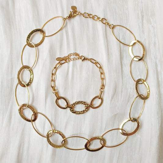Look Eslabón Aura ( collar + pulsera)
