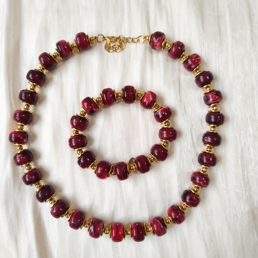 Look Roma Burdeo ( collar y pulsera)