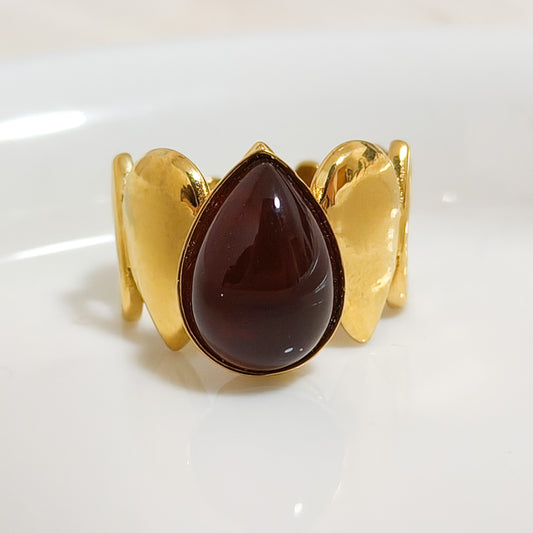 Anillo Lágrima Bordeaux (gota)