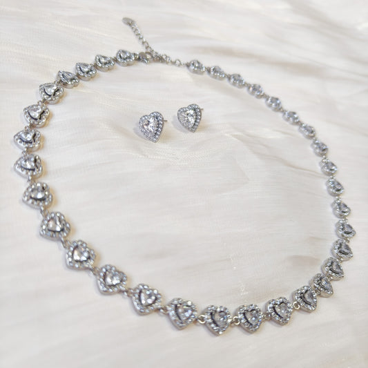 Look Luna Corazones ( collar + pendiente)