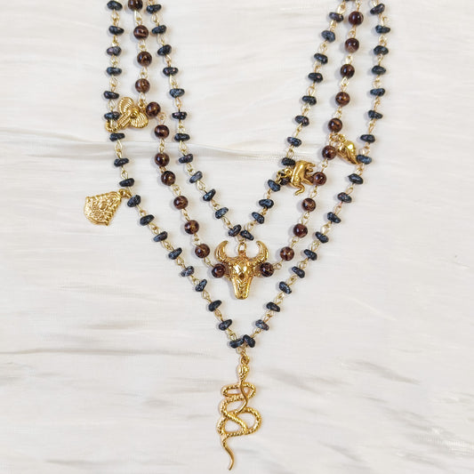 Collar Totem del Desierto Alma (tres cadenas)