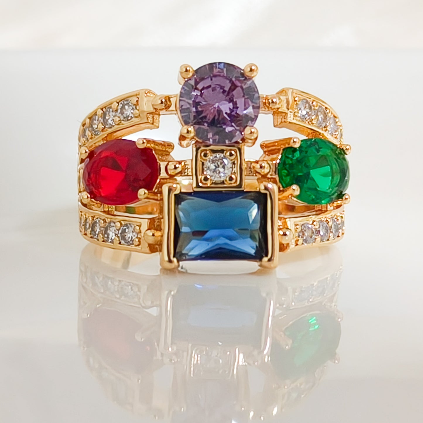 Anillo premium Reina Valentina multicolor
