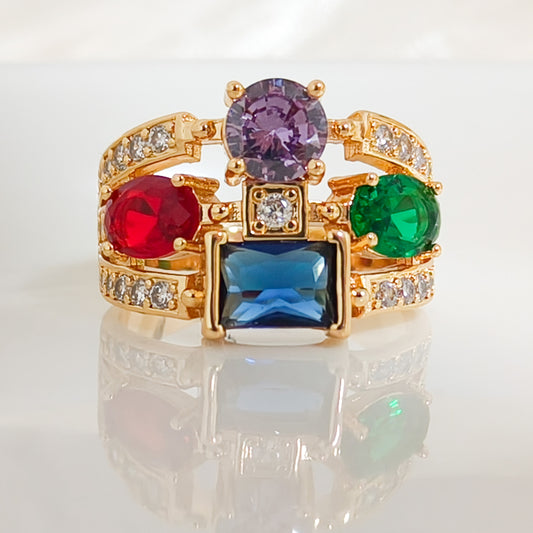 Anillo premium Reina Valentina multicolor