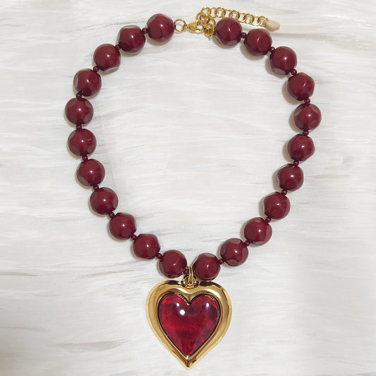 Collar Corazón Rojo Martina