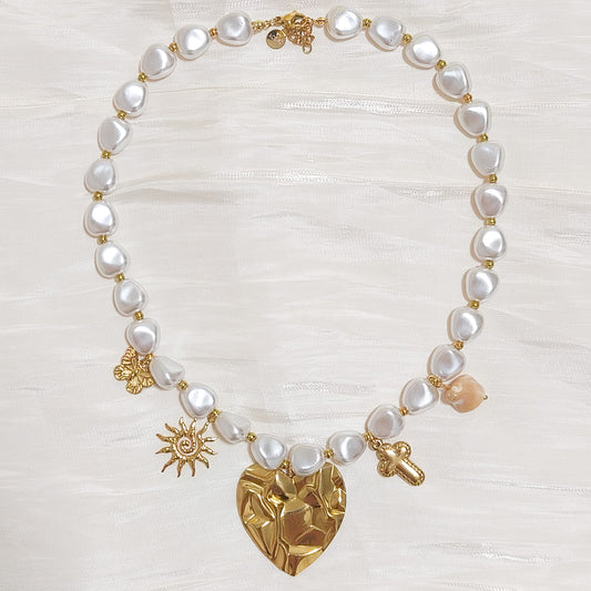 Collar Charm Corazón Dorado Siena