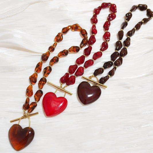 Collar Amor Vintage (corazón) (3 colores)