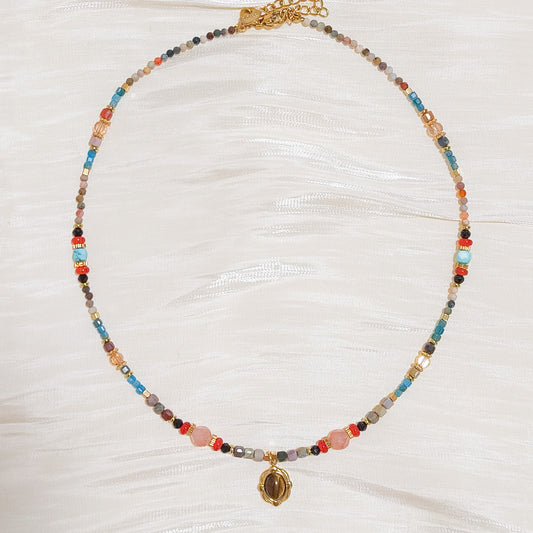 Collar Boho Zoe Marrakesh Ojo tigre
