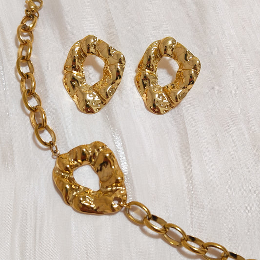 Pendientes Oval Isla Dorada