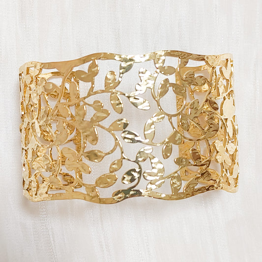 Brazalete Cleo Jardín Rosa Dorado Ajustable