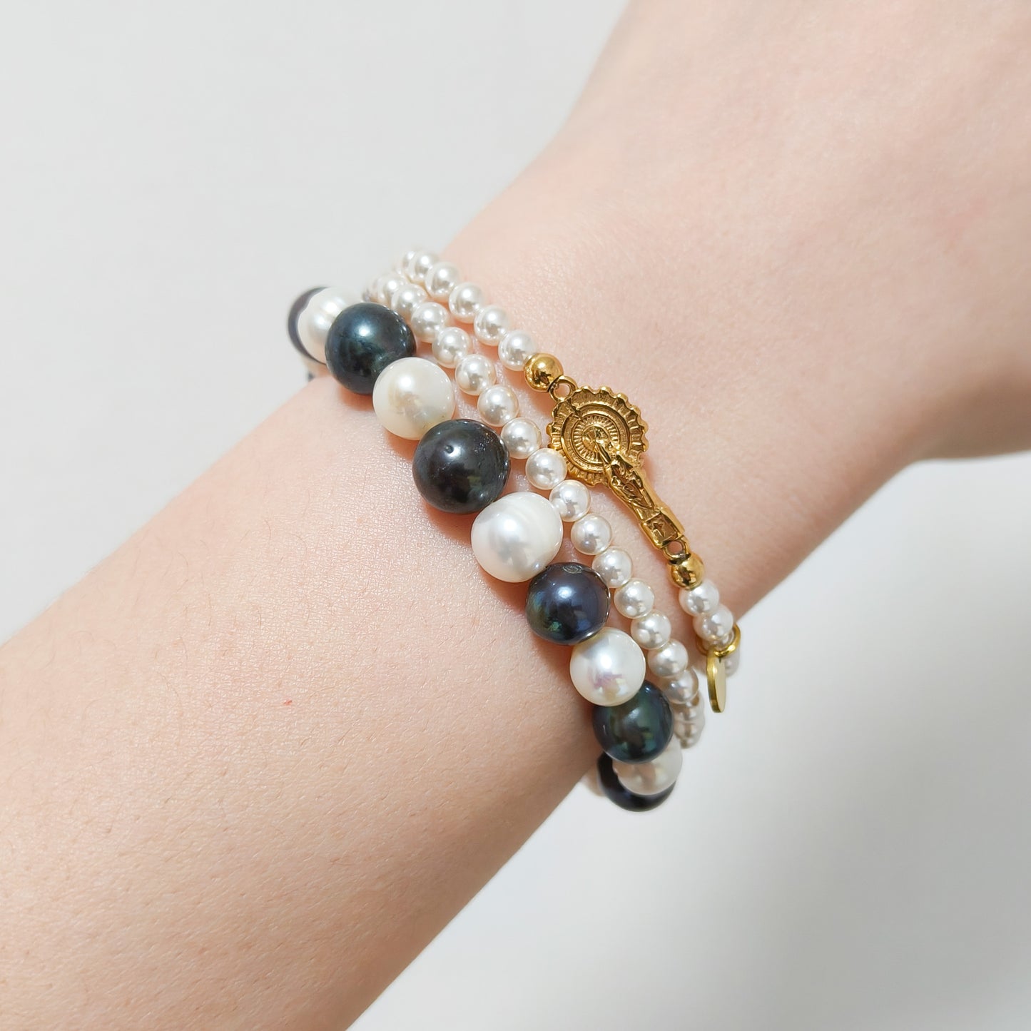 Pulsera Olivia Perlas Energetica Bicolor