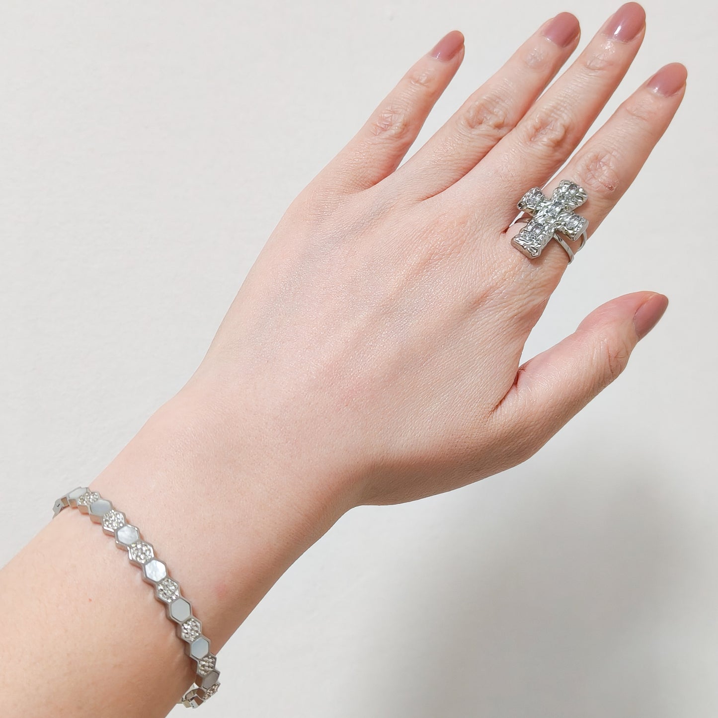 Anillo Cruz Siena Brillo Ajustable