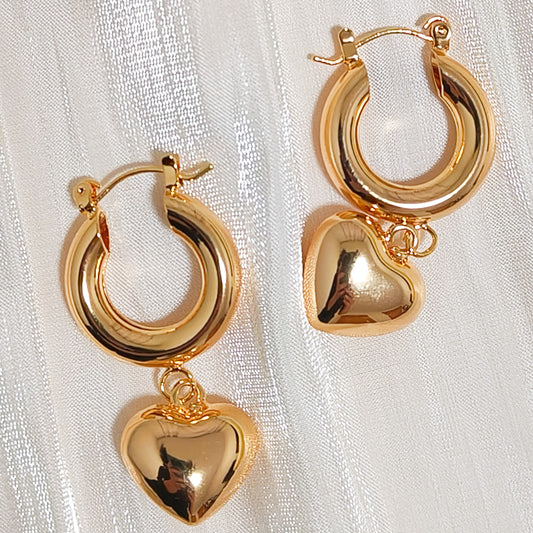 Pendientes Alma Corazón Dorado