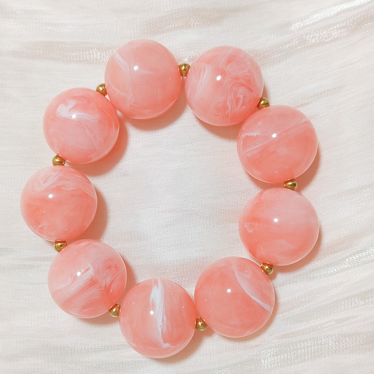 Pulsera Luna Coral cuantas