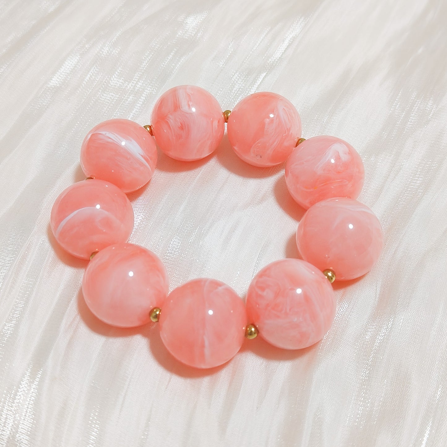 Pulsera Luna Coral cuantas