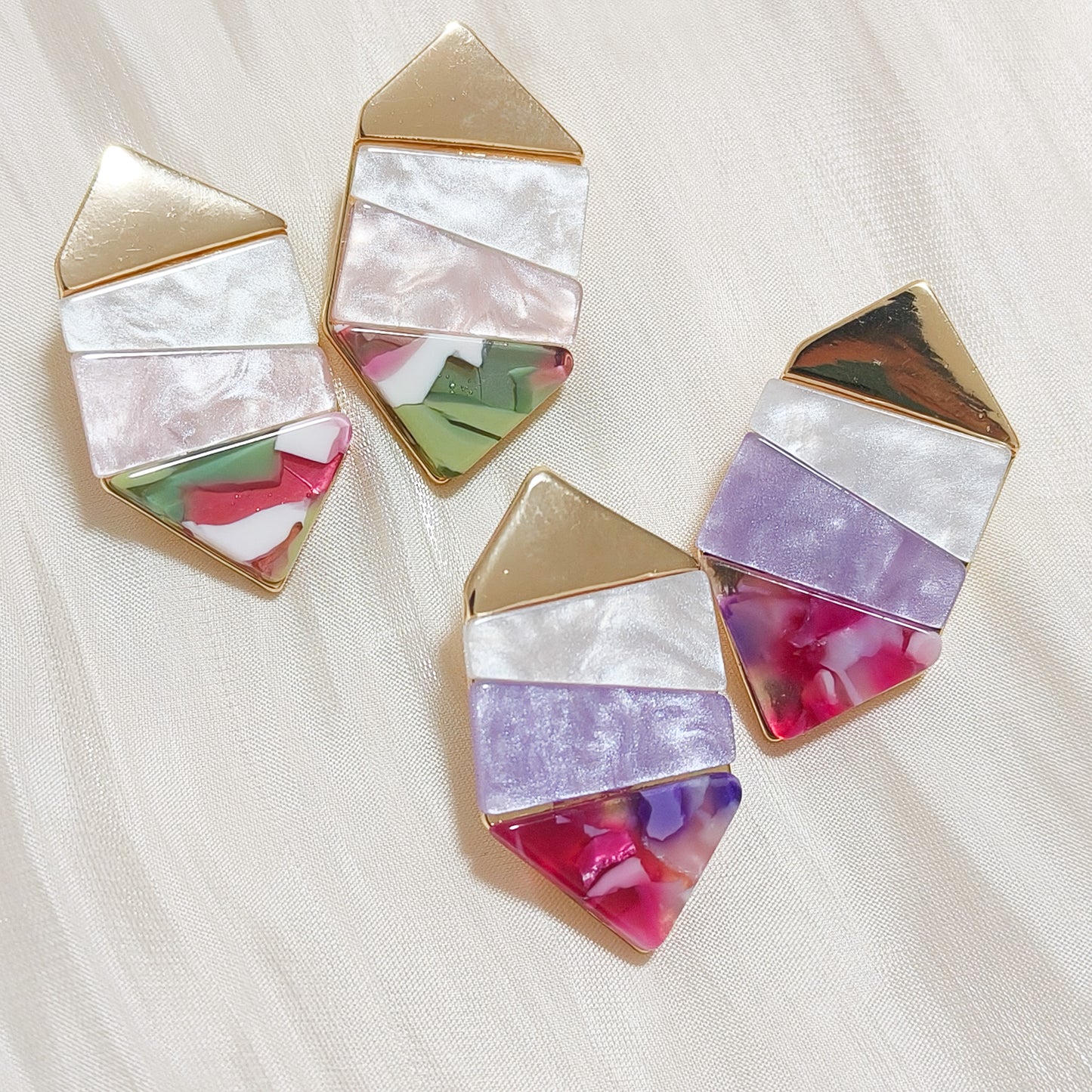 Pendientes Clara Siena Geometrica