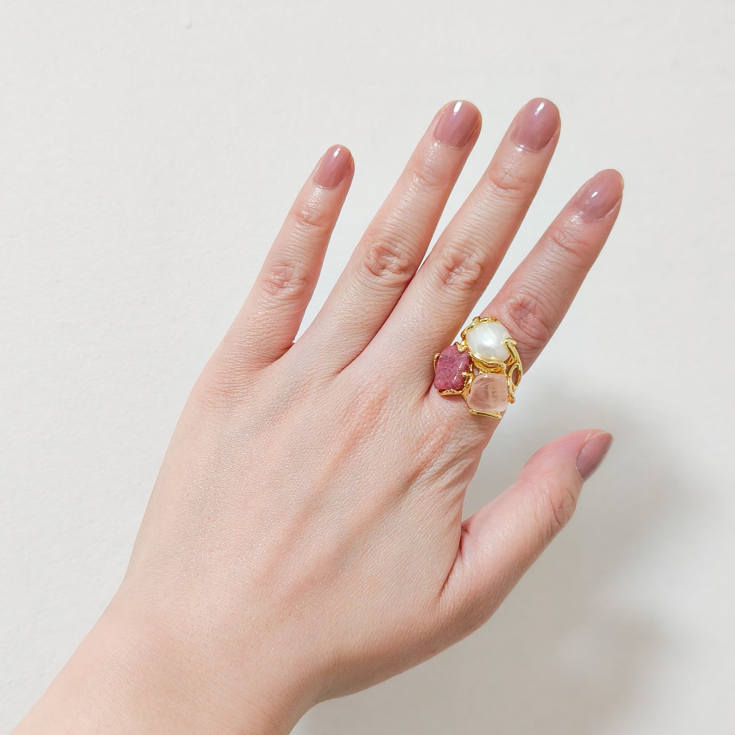 Anillo Violeta Roma Tripiedra Ajustable
