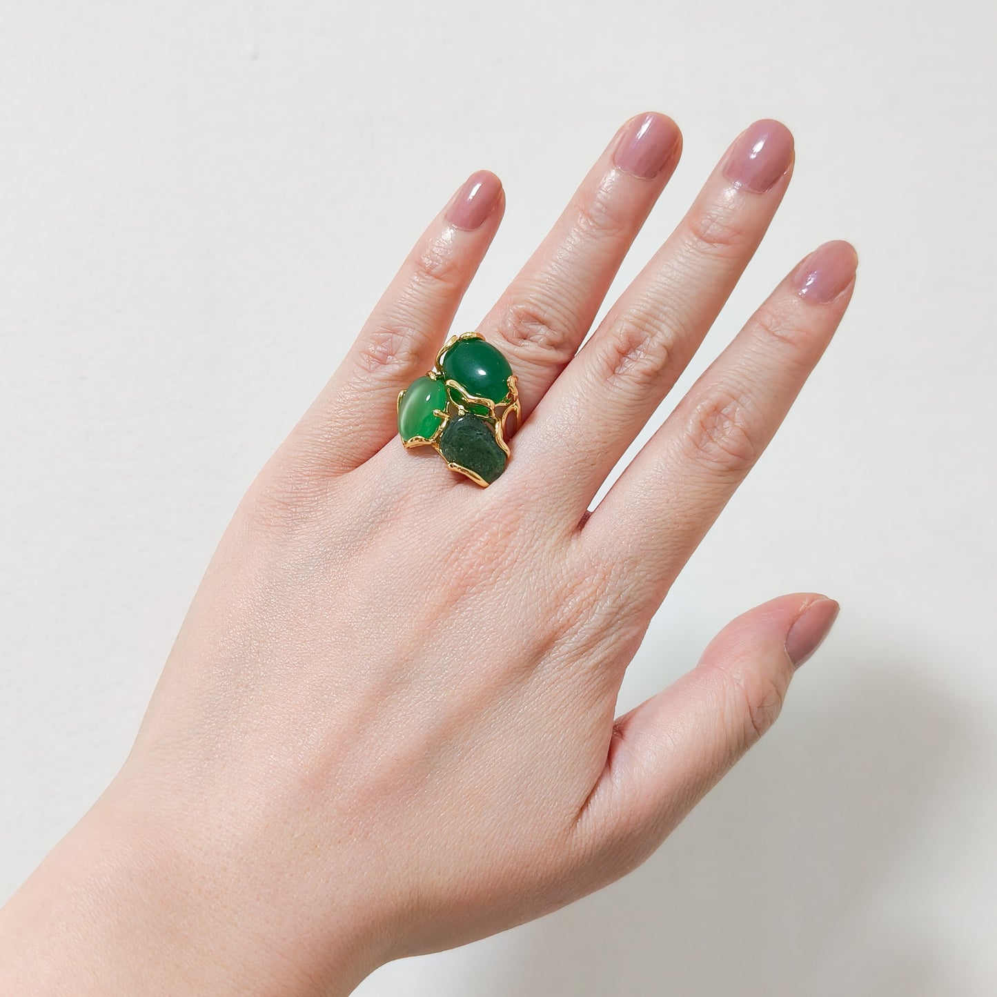 Anillo Violeta Roma Tripiedra Ajustable