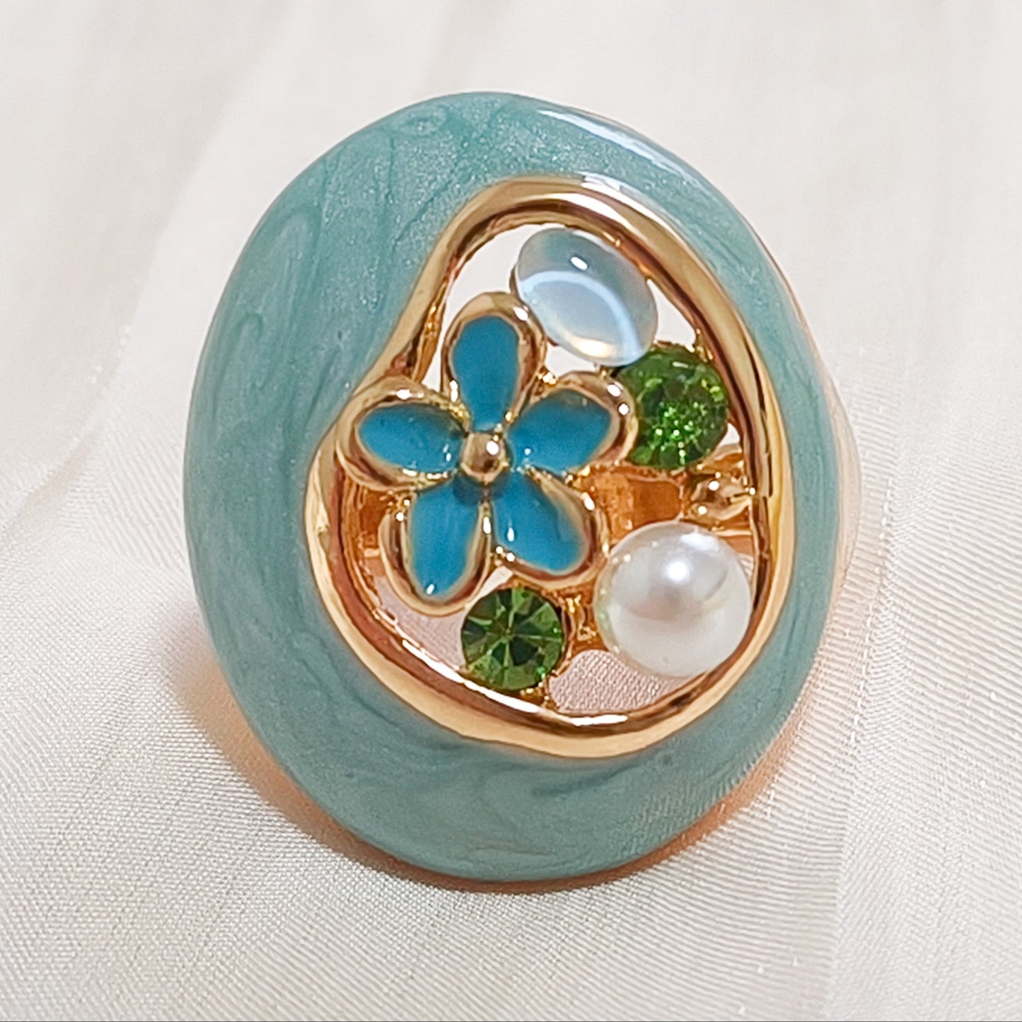 Anillo Mía Celeste Flor