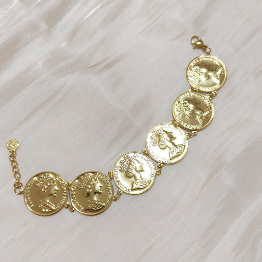 Pulsera Ancha Moneda Roma