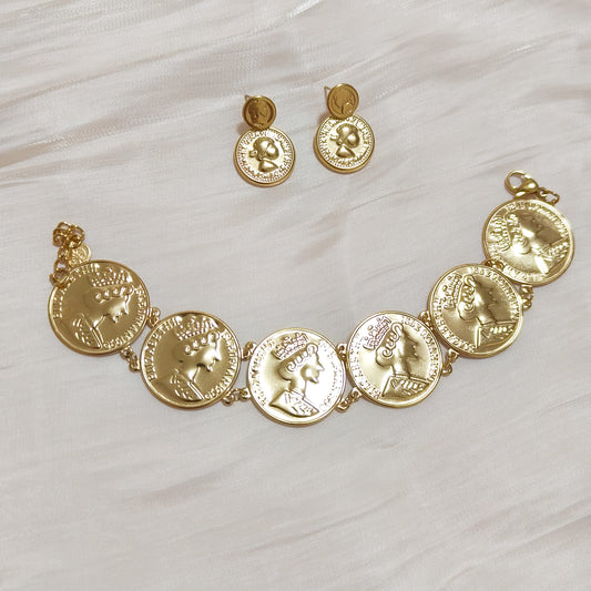 Pulsera Ancha Moneda Roma