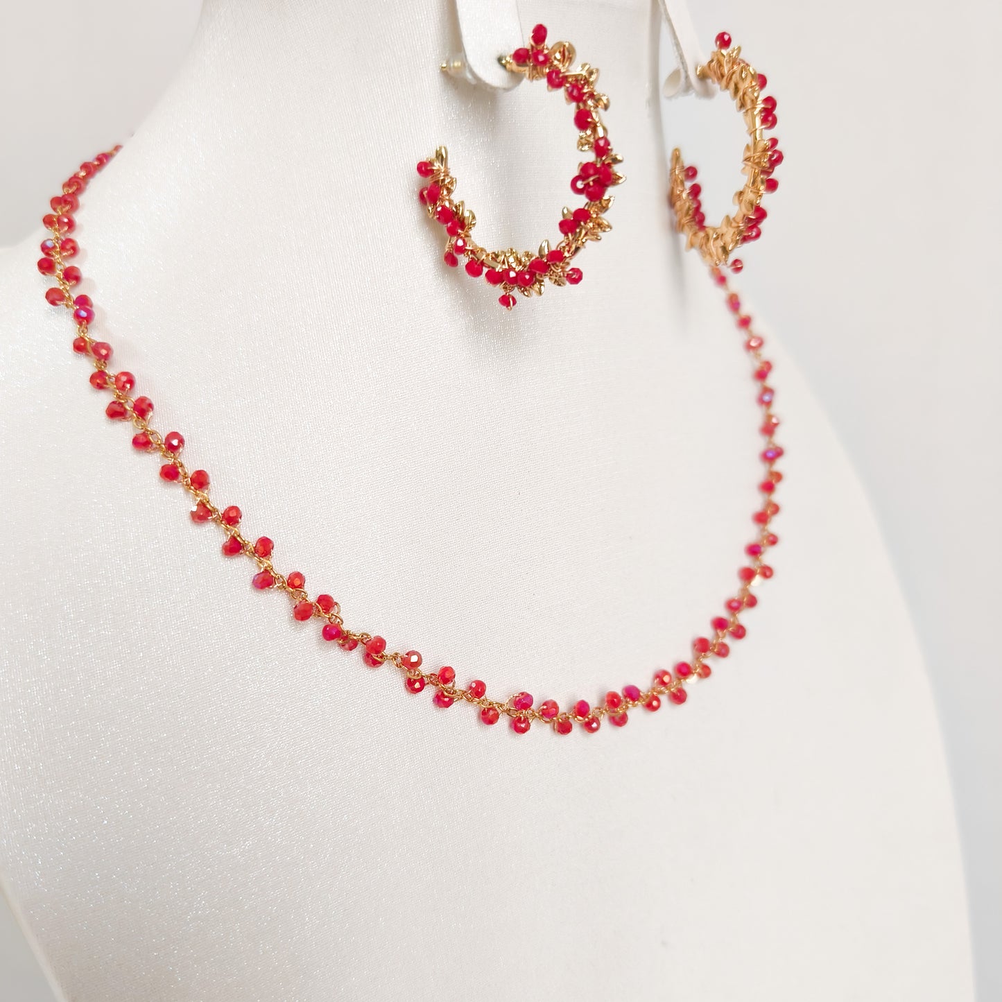 Look Ruby Glow （collar & pulsera & pendiente）