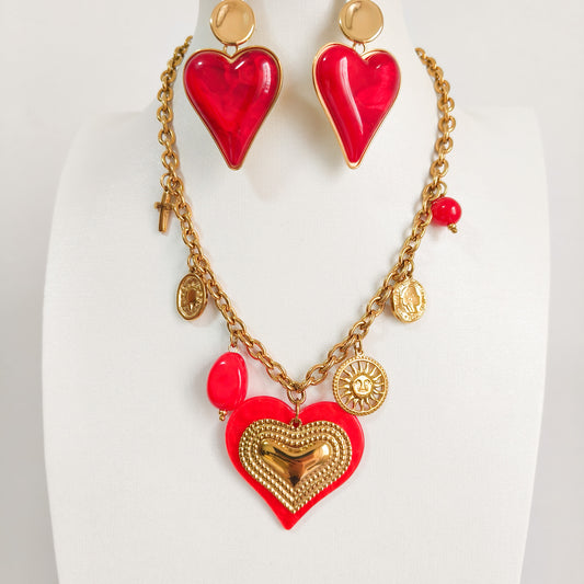 Pendientes Corazón Rojo Pasión