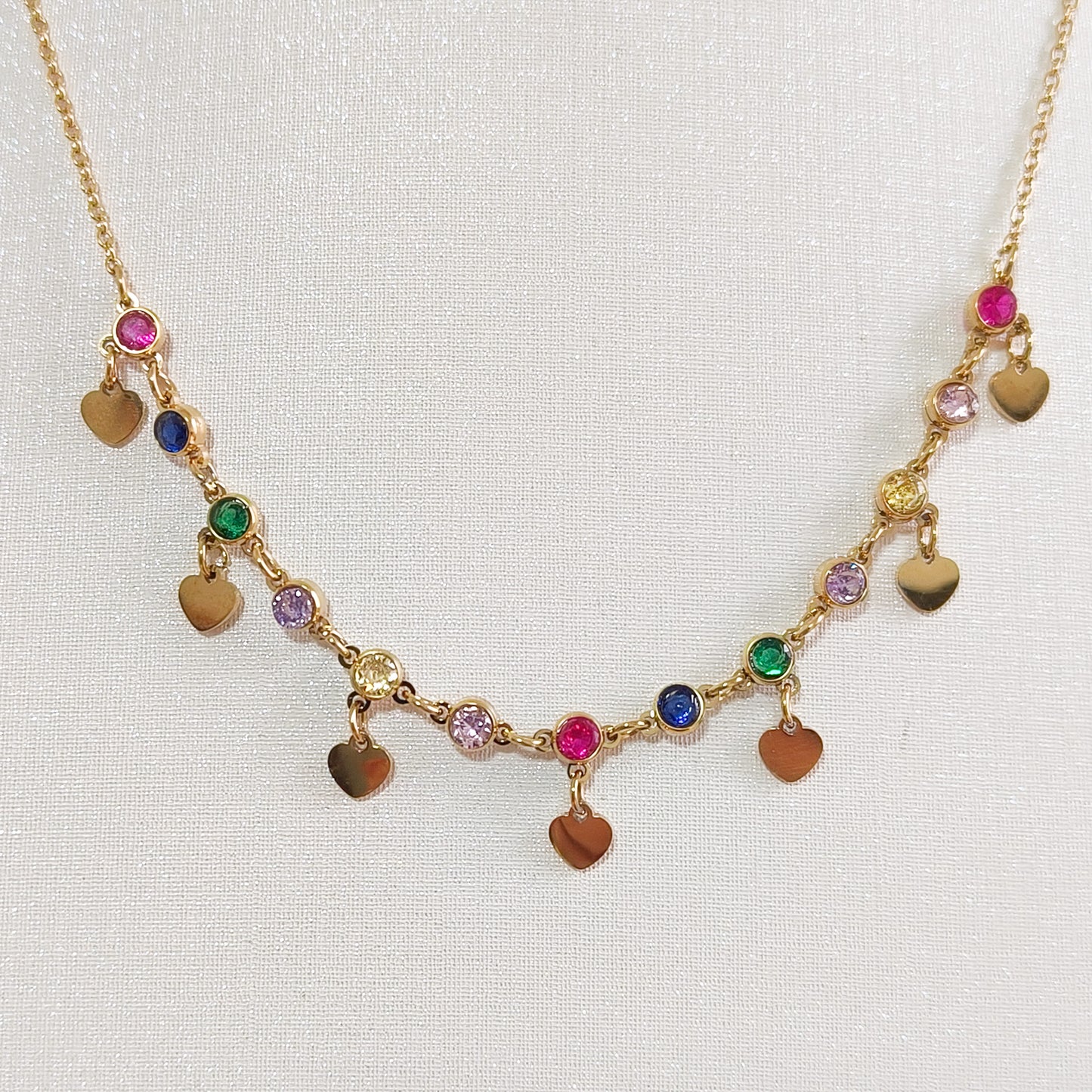 Look Bianca Multicolor Luz ( collar y pendiente)