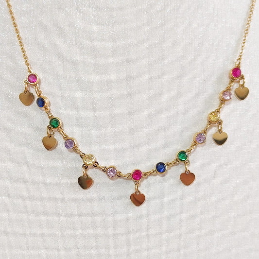 Look Bianca Multicolor Luz ( collar y pendiente)