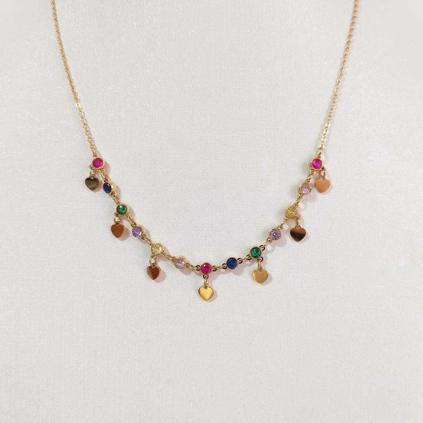 Look Bianca Multicolor Luz ( collar y pendiente)