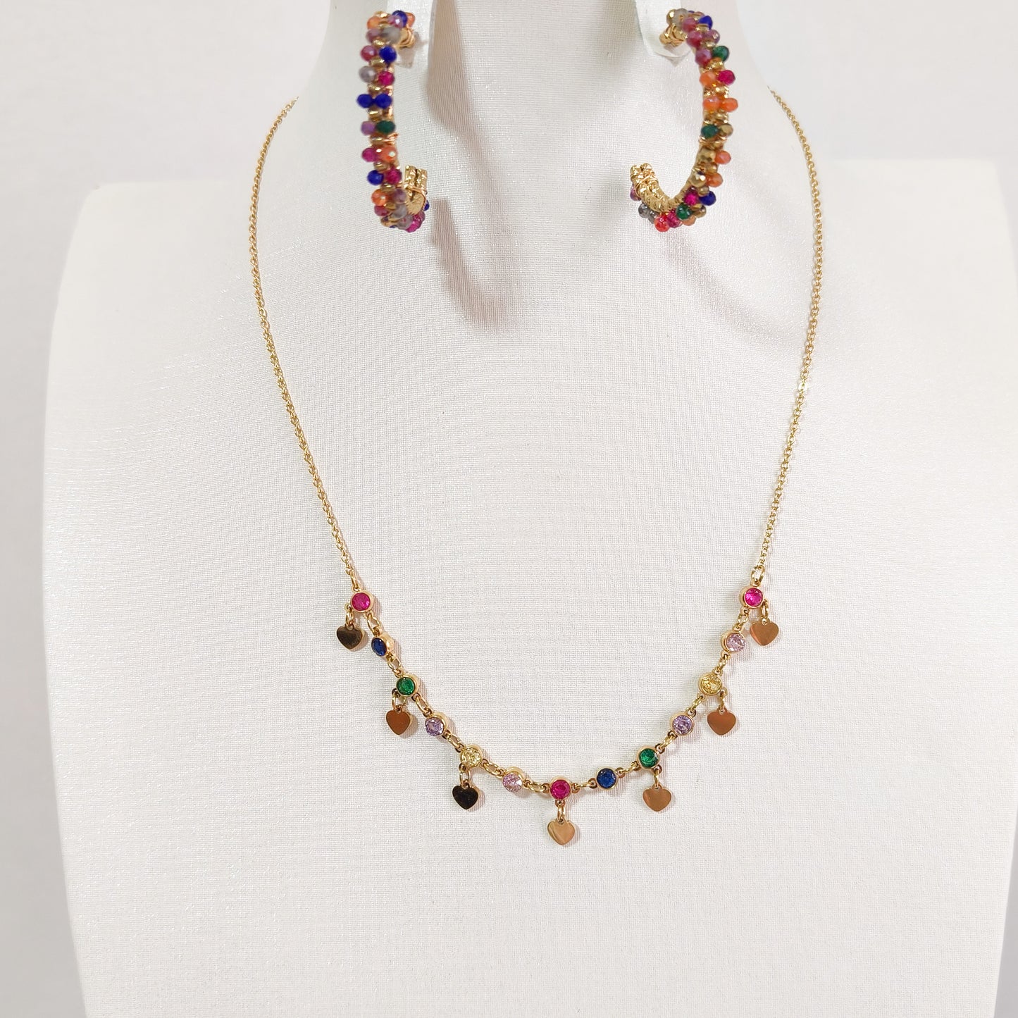 Look Bianca Multicolor Luz ( collar y pendiente)