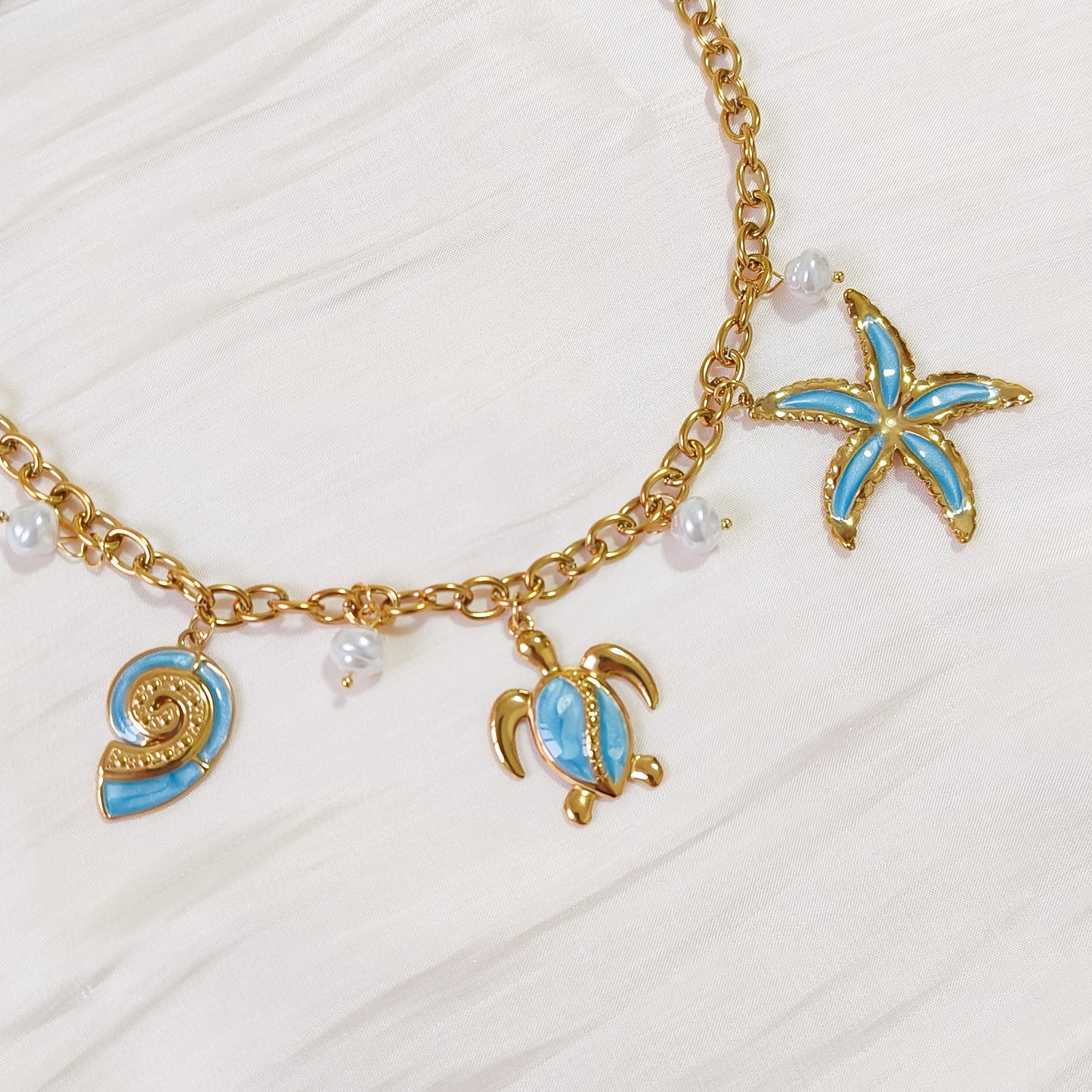 Look Charm Celeste Tortuga(collar &pulsera)