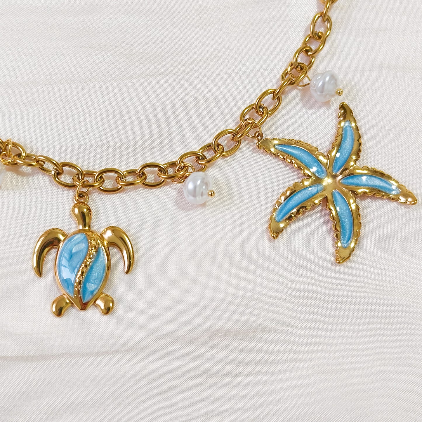 Look Charm Celeste Tortuga(collar &pulsera)