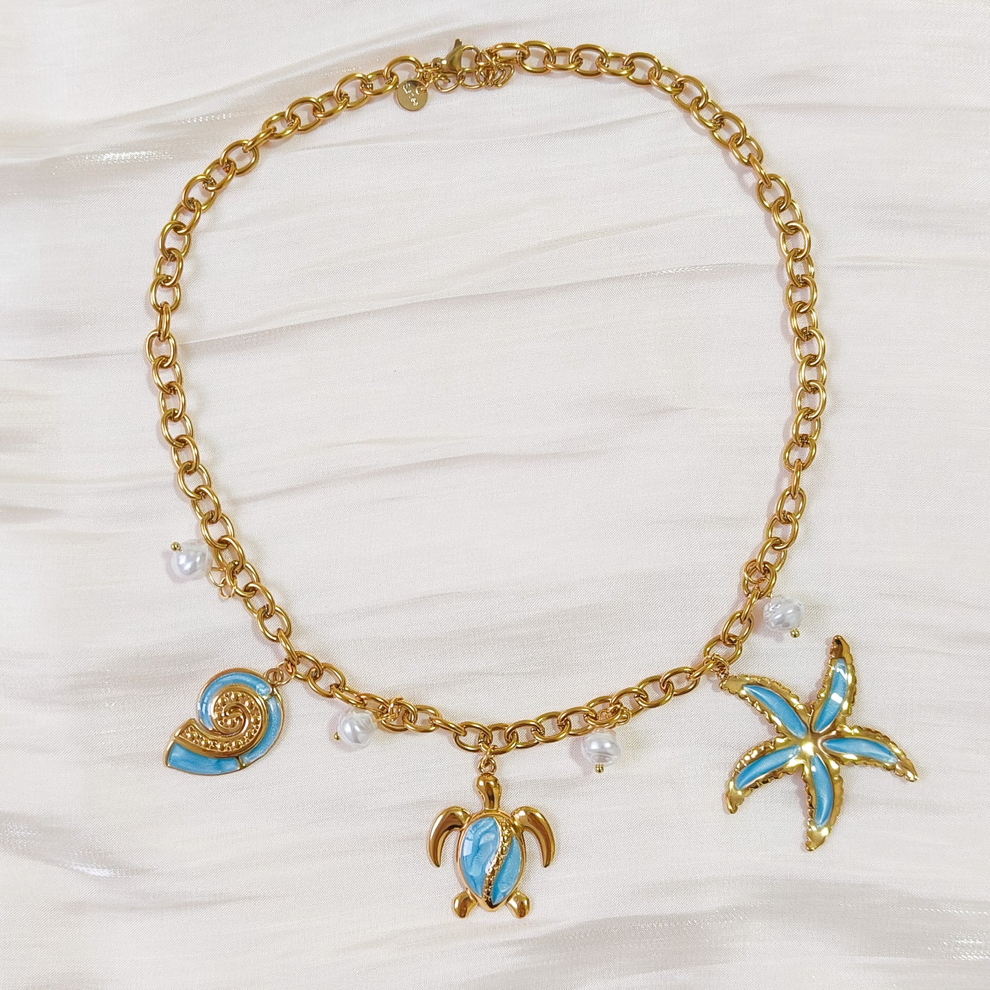 Look Charm Celeste Tortuga(collar &pulsera)