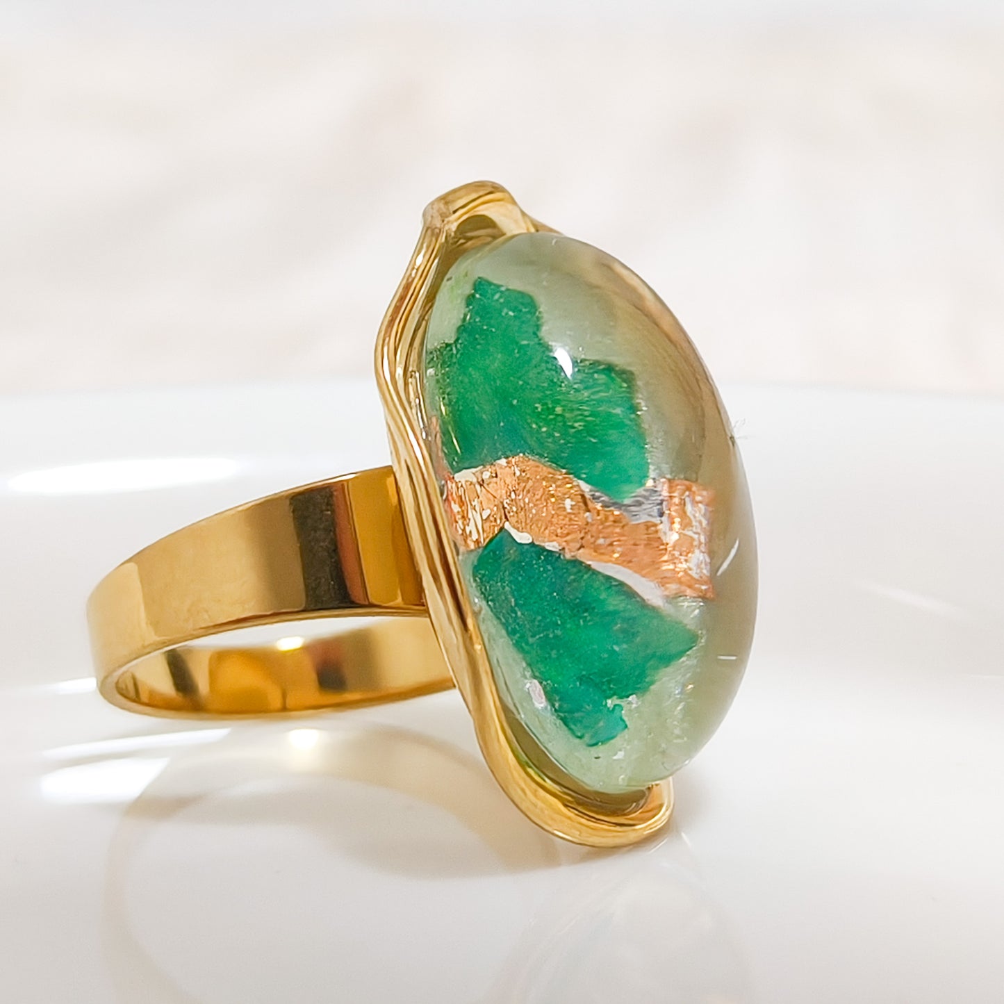 Anillo Lagrima Diosa Nácar Ova Ajustable