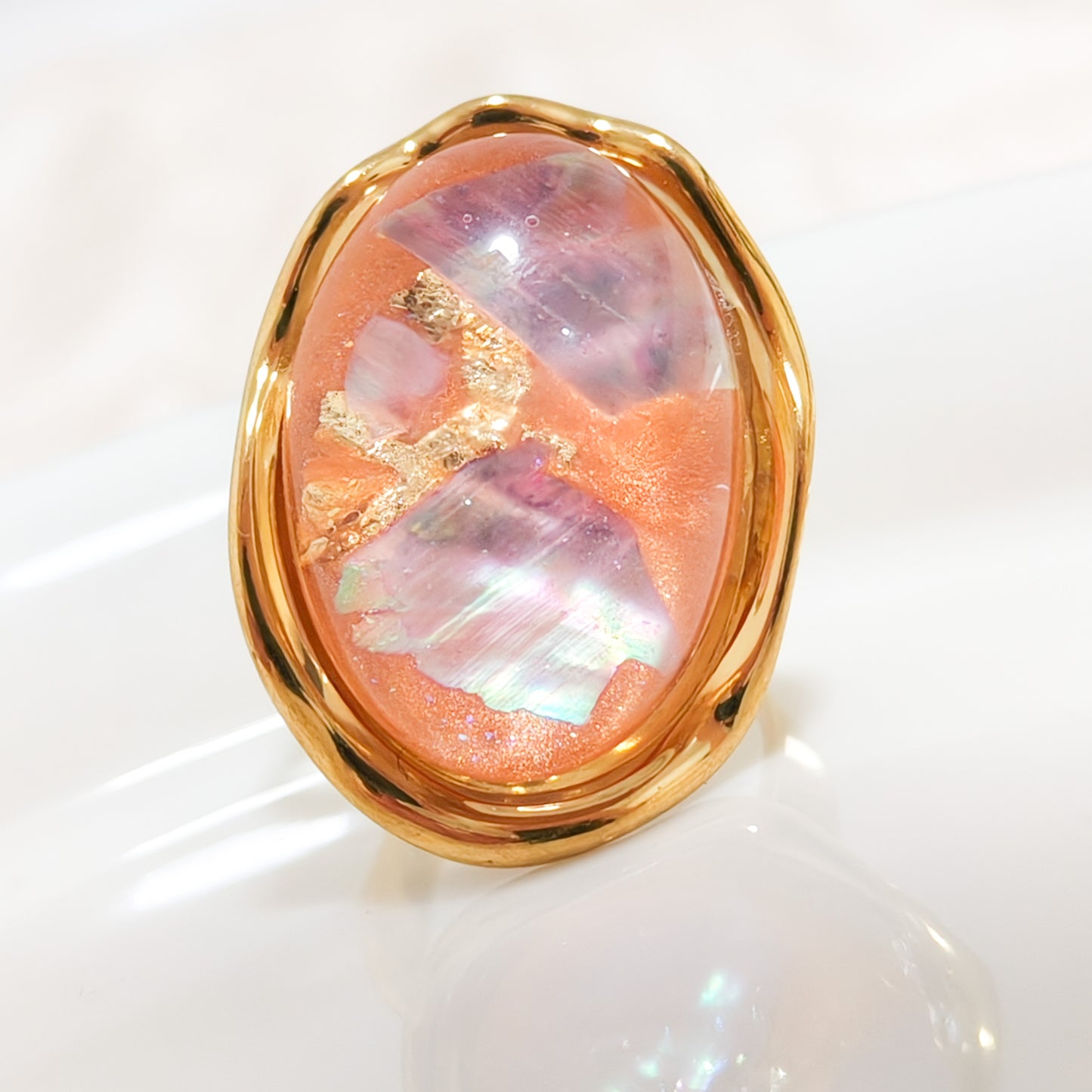 Anillo Lagrima Diosa Nácar Ova Ajustable