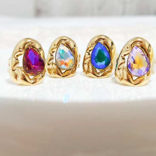 Anillo Gota Lucía Aurora Ajustable