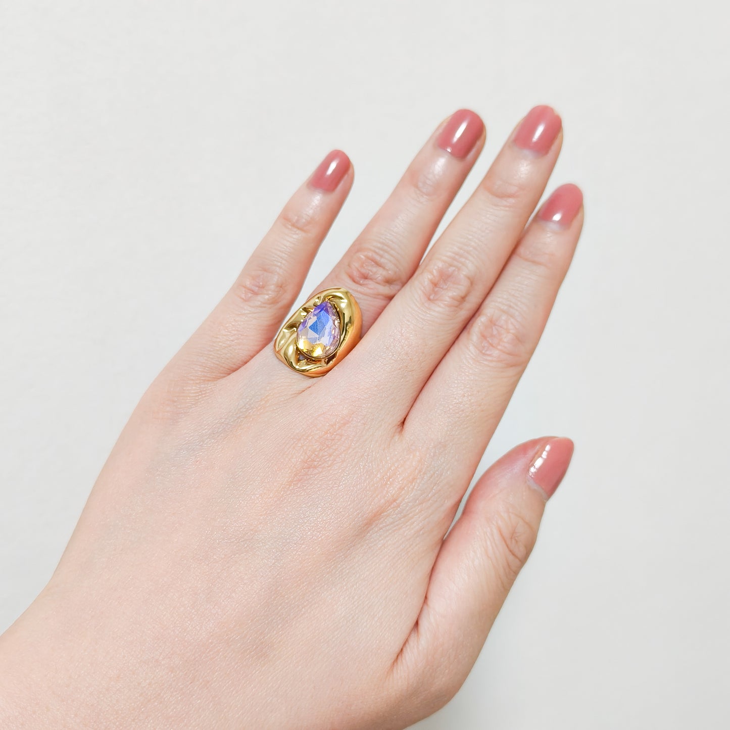 Anillo Gota Lucía Aurora Ajustable