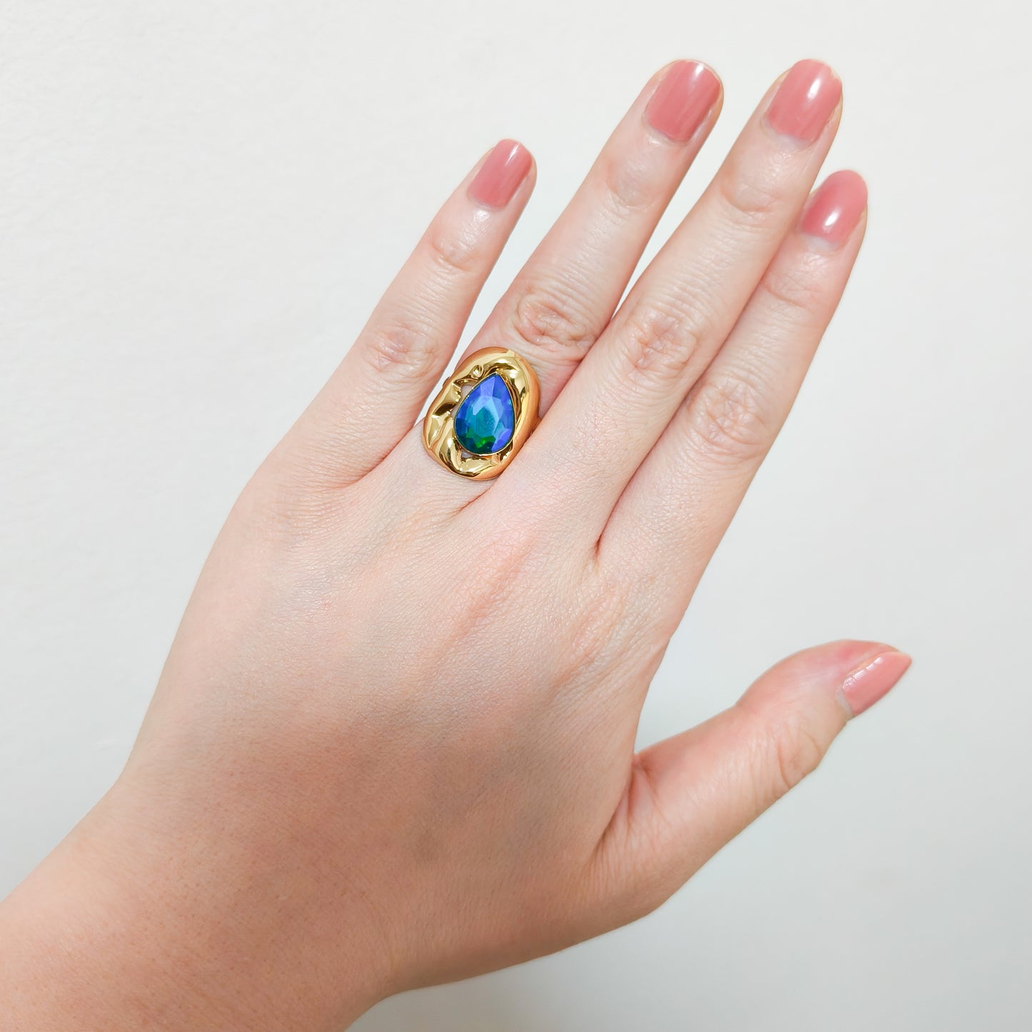 Anillo Gota Lucía Aurora Ajustable