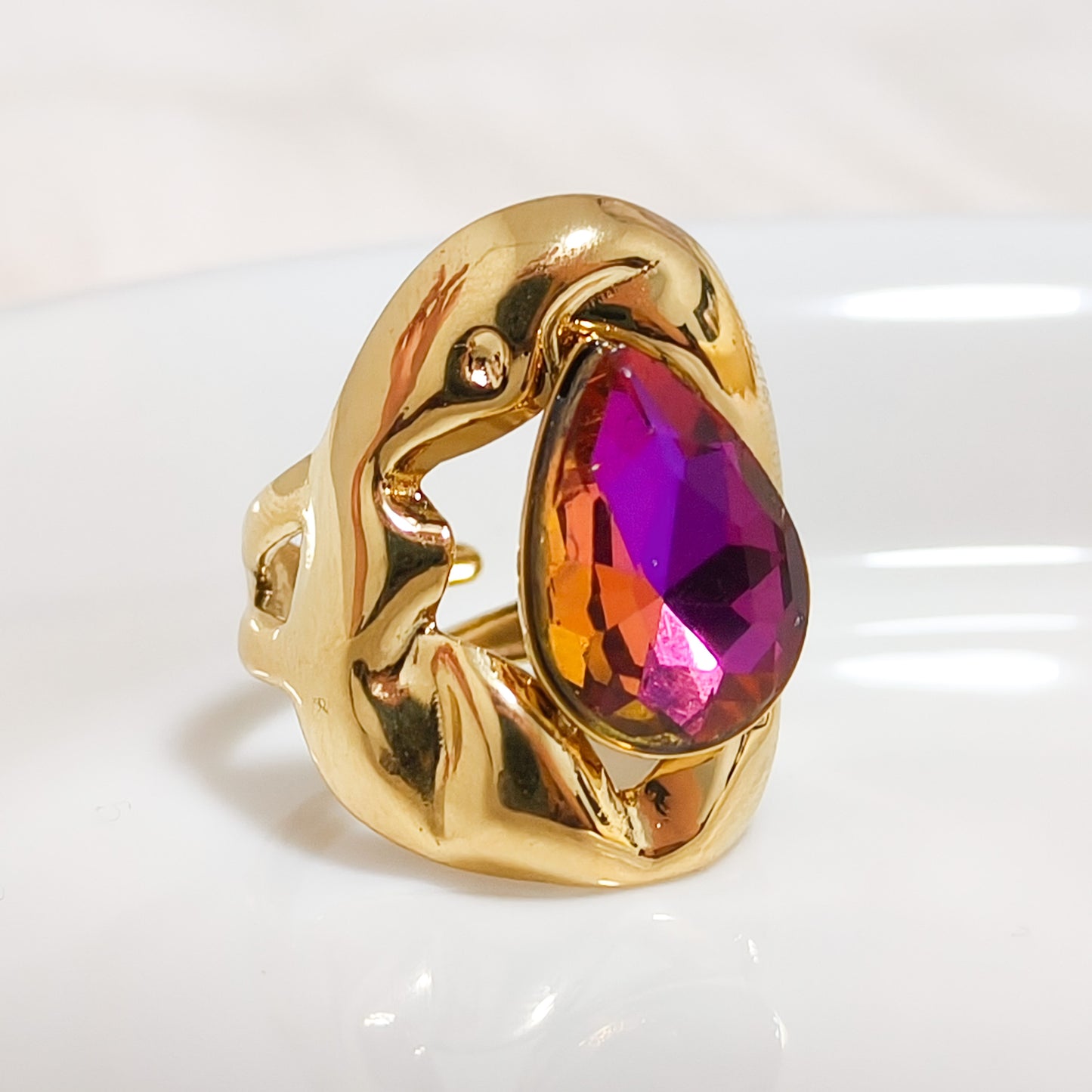 Anillo Gota Lucía Aurora Ajustable