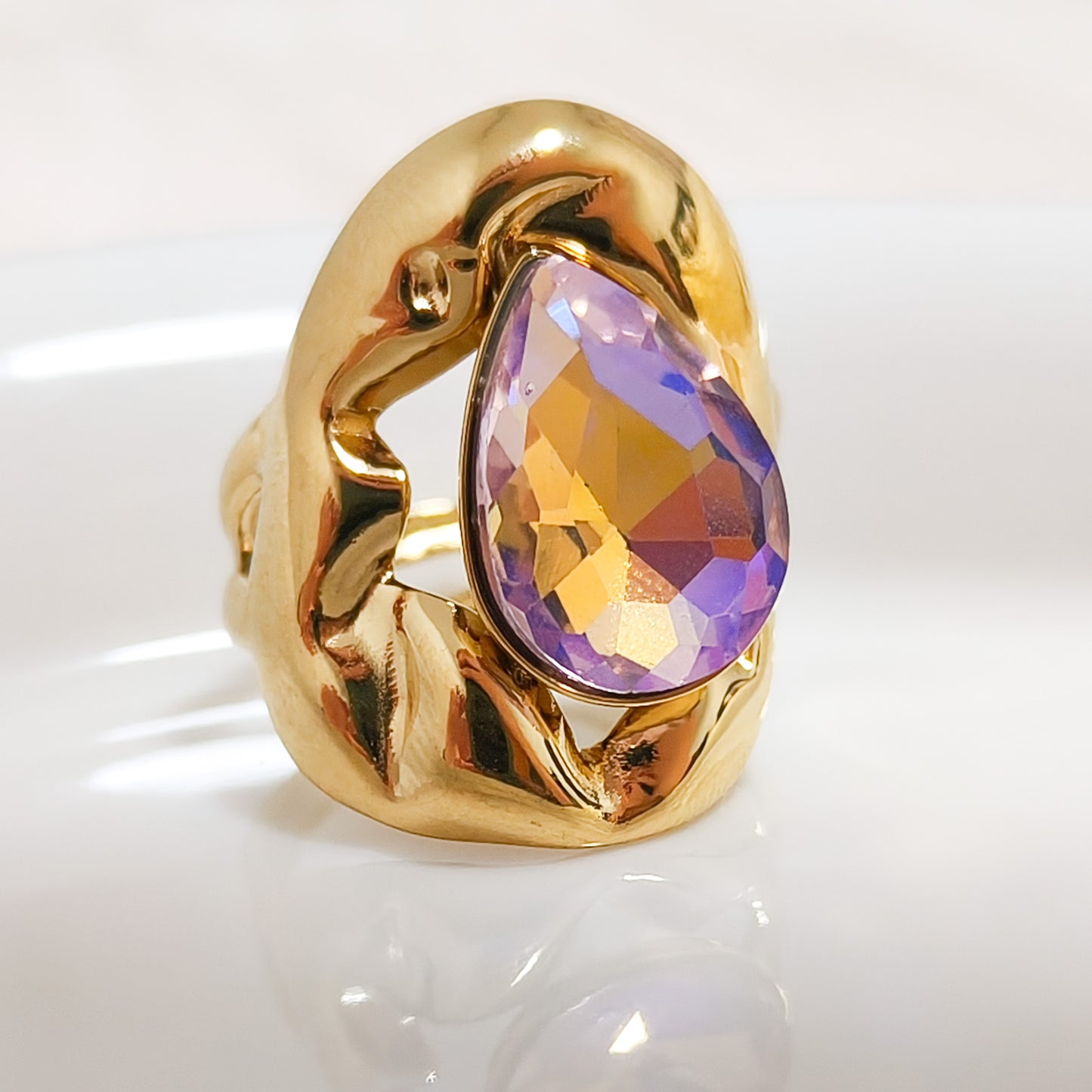 Anillo Gota Lucía Aurora Ajustable