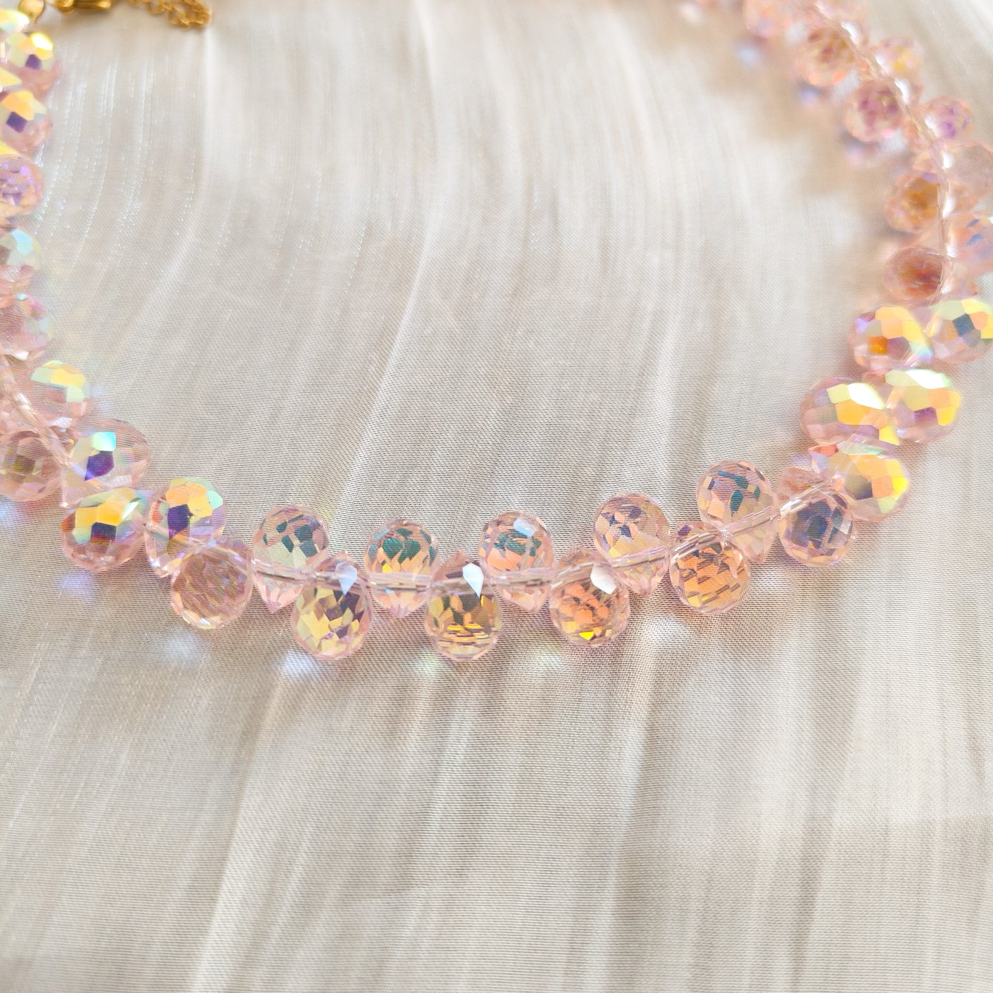 Look Valeria Rosé Brillo ( collar y pulsera)