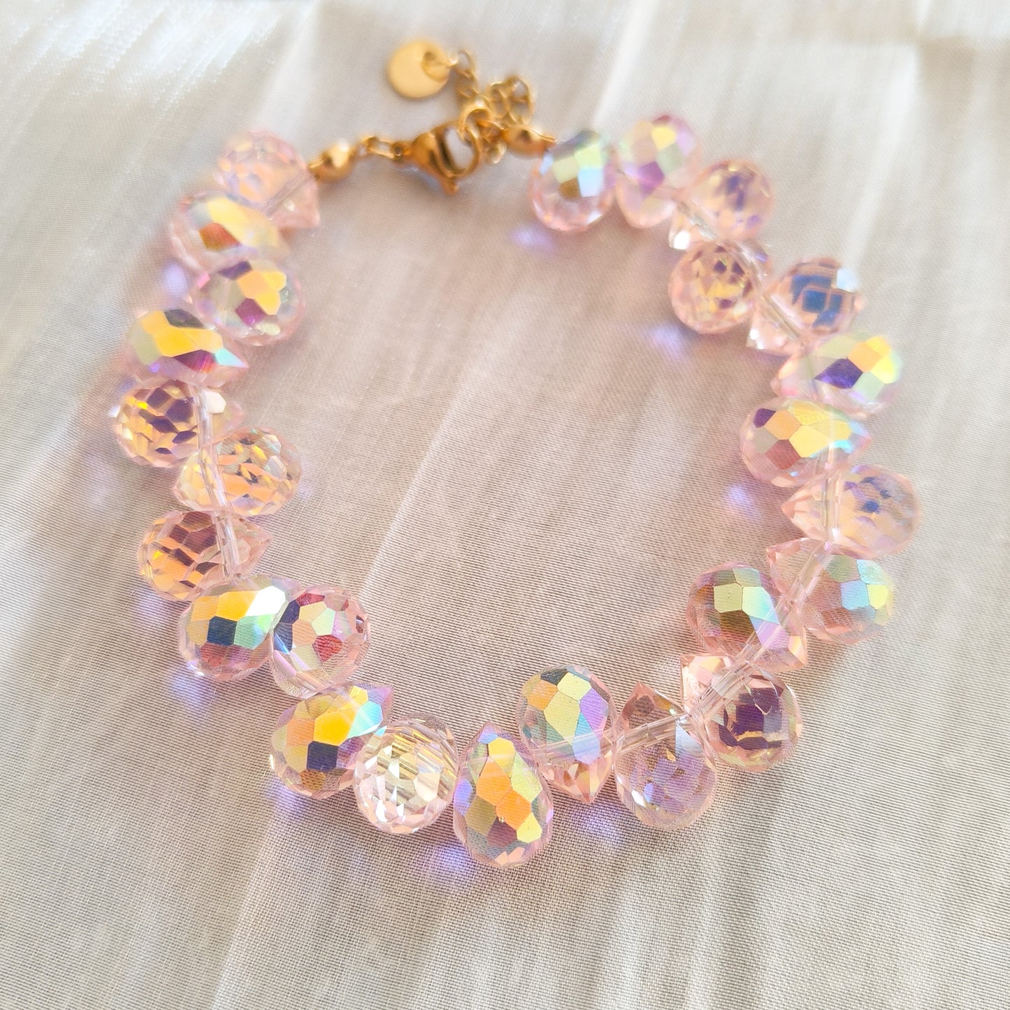 Look Valeria Rosé Brillo ( collar y pulsera)